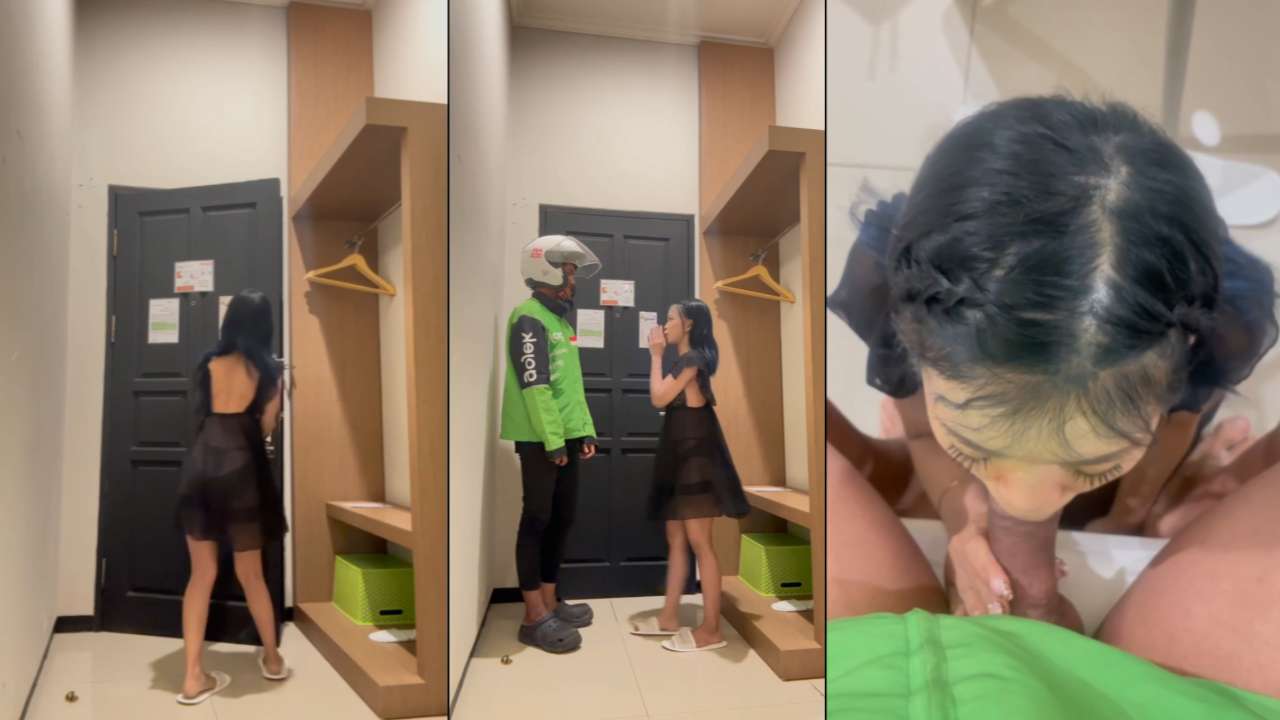 Pagtawid ng Grab Rider sa Ulan